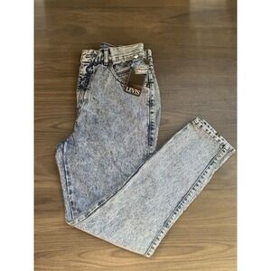 Vintage Acid Wash Levis 900 Series Silver Tab Tapered High Rise Jeans Size 11